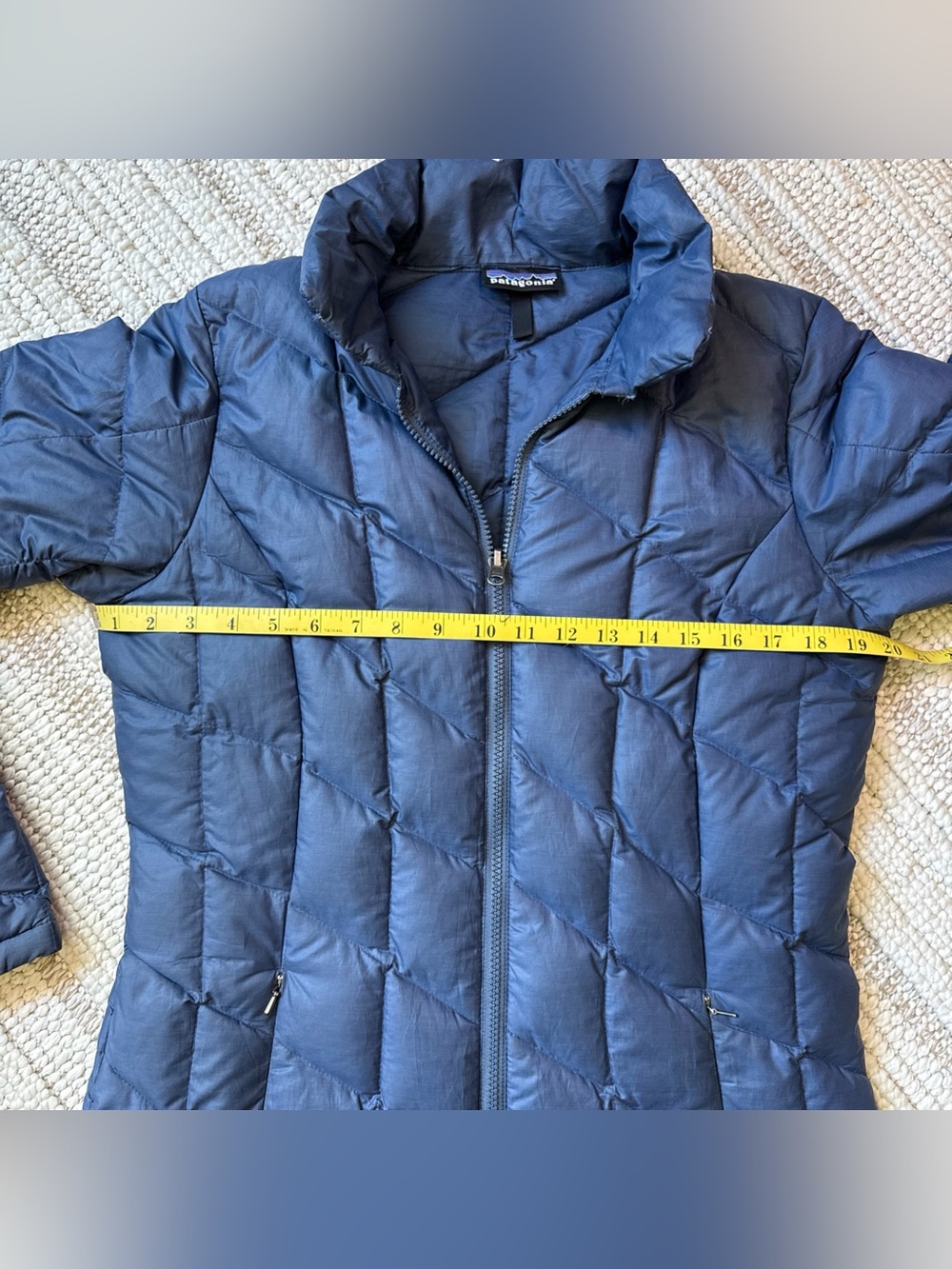 Patagonia Womans Tres Parka Goose Down Women’s Large Navy Blue Jacket Read Desc - Picture 10 of 16